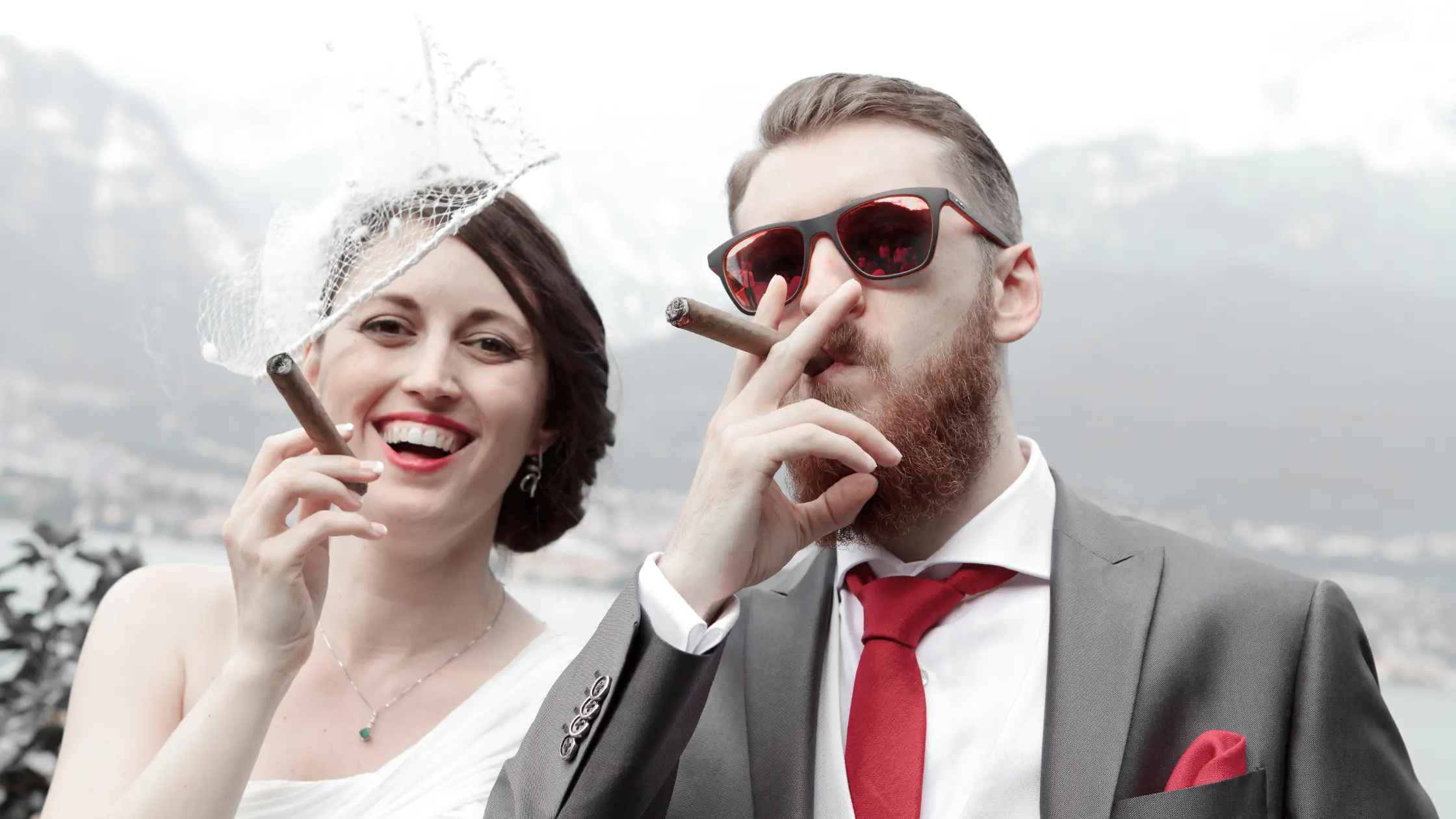 Smoke cigar at a wedding