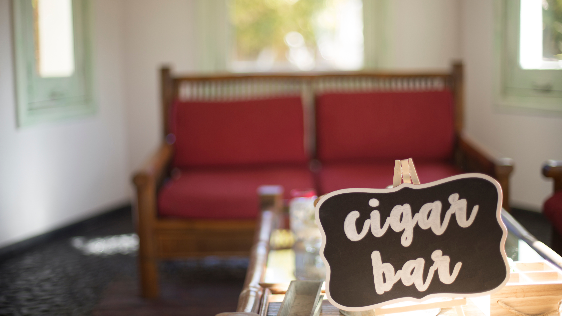 cigar bar at a wedding