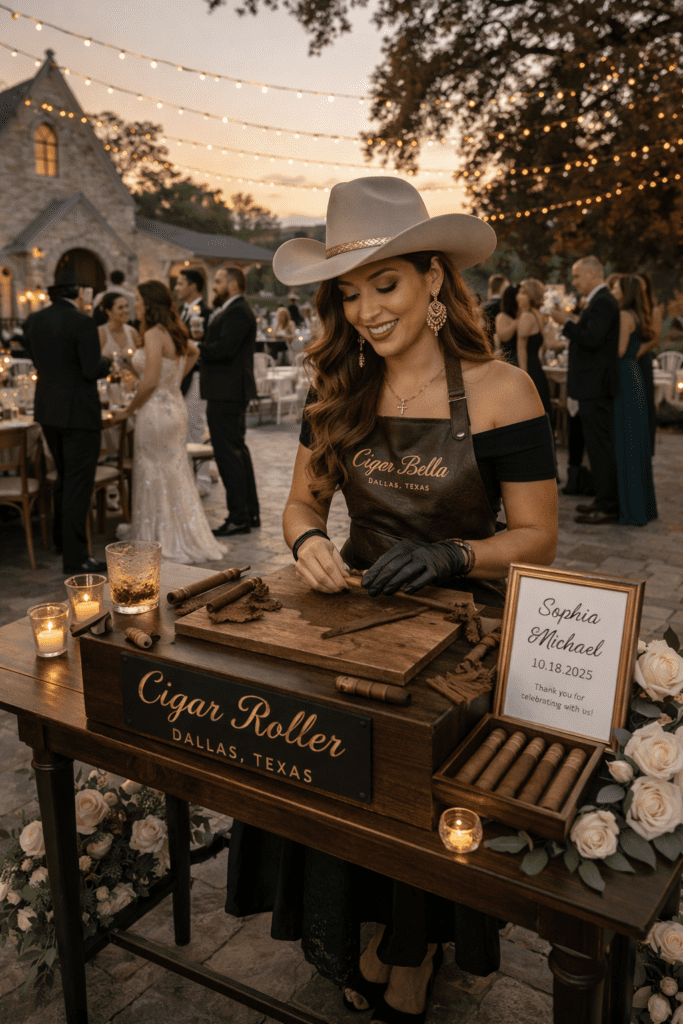 dallas wedding cigar roller